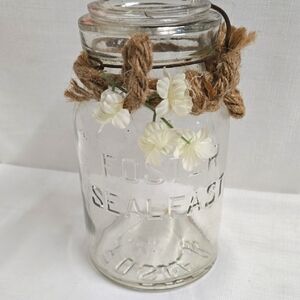 Vintage Antique Glass Canning Jar Foster Sealfast Primitive Farm Country Decor